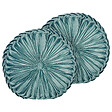 BELIANI - Lot de 2 coussins décoratifs UDALA Velours 40 x 40 cm Bleu paon Unicolore - vignette