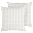BELIANI - Lot de 2 coussins décoratifs DOURIS 45 x 45 cm Beige clair À carreaux - vignette