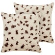 BELIANI - Lot de 2 coussins décoratifs KASRA Fourrure synthétique 45 x 45 cm Beige clair Motif abstrait - vignette