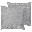 BELIANI - Lot de 2 coussins décoratifs NOLANA 45 x 45 cm Gris Unicolore - vignette