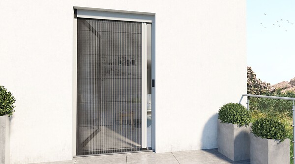 AVOSDIM - Moustiquaire pour porte - L.120 x H.240 cm - Alu. gris - Store plissé anti insectes - large