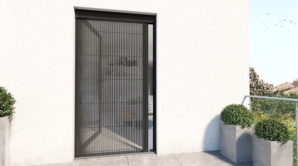 AVOSDIM - Moustiquaire pour porte - L.120 x H.240 cm - Alu. noir - Store plissé anti insectes - large