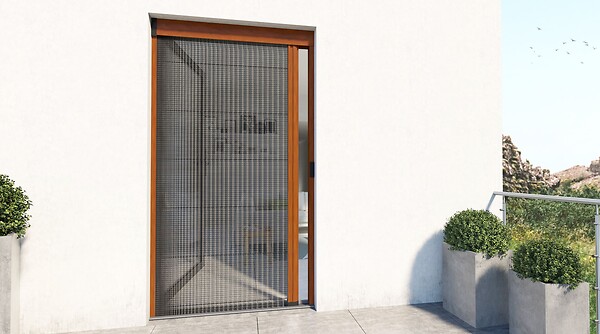AVOSDIM - Moustiquaire pour porte - L.120 x H.240 cm - Alu. chêne doré - Store plissé anti insectes - large