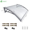 VOUNOT - Auvent de porte marquise 100x80 cm transparent en Polycarbonate anti UV Gris - vignette