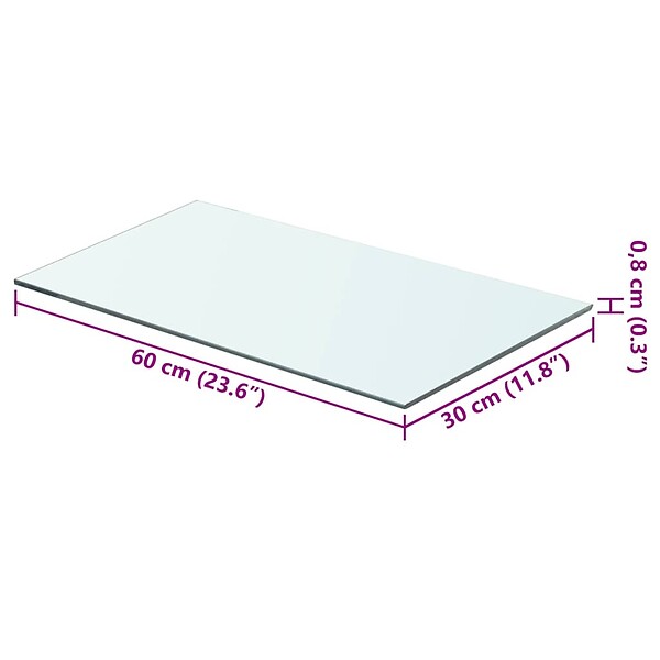 VIDAXL - vidaXL Panneau pour étagère de salon chambre Verre transparent 60 x 30 cm - large