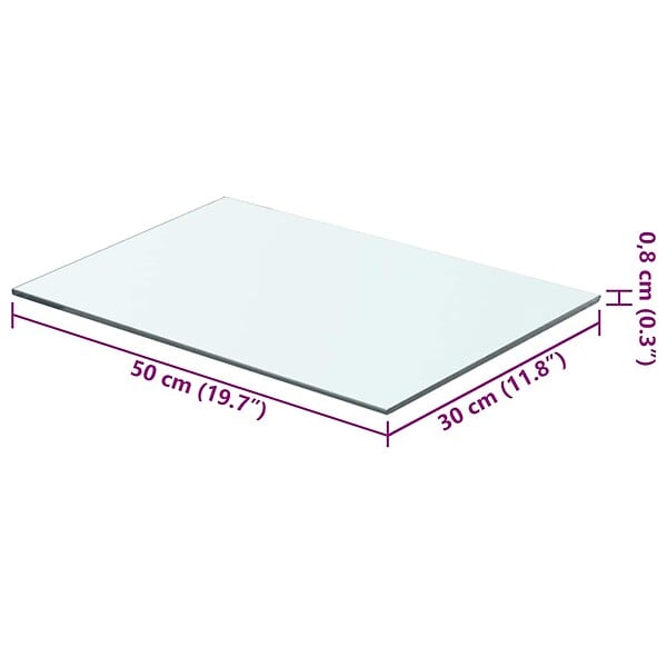 VIDAXL - vidaXL 2x Panneaux d'Etagère Panneau de Rechange de Armoire Paroi à Lattes Salle d'Exposition Maison Magasin Durable Verre Transparent 50x30 cm - large
