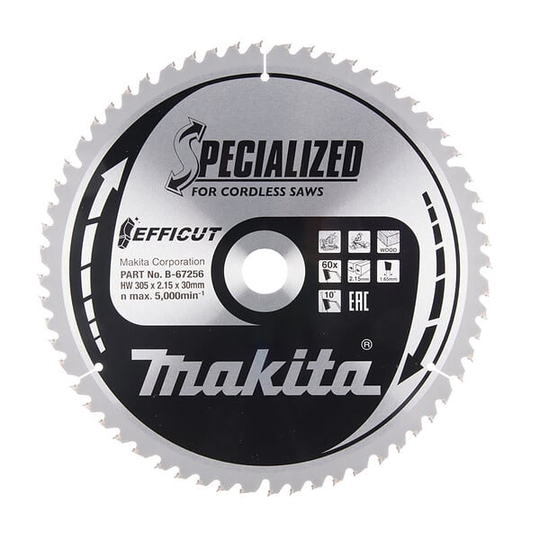 MAKITA - Lames carbure "EFFICUT" pour bois, pour scies radiales à batterie MAKITA - large