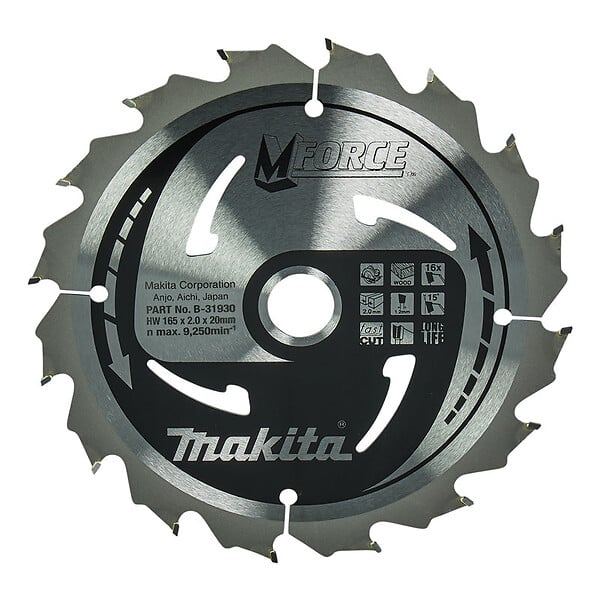 MAKITA - Lame de scie circulaire, MAKITA  B-32041  M-Force T.C.T, 190 x 30 mm, 24 dents, pour bois - large