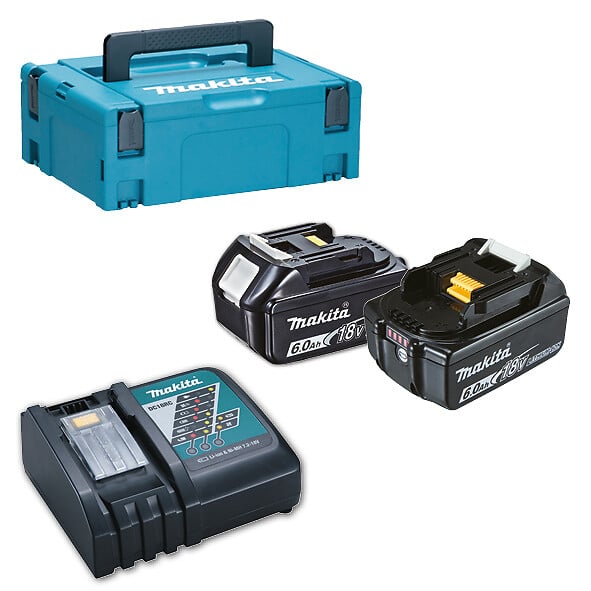 MAKITA - Pack Énergie 18V - 2 batteries BL1860B 6 Ah Li-Ion -  - avec 1 chargeur - MAKPAC - 198116-4 - large