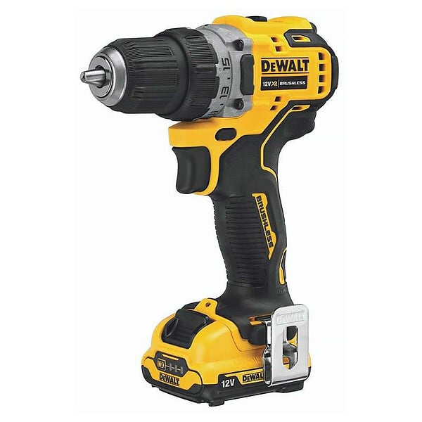 DEWALT - Kit 2 outils XR 12V Brushless Perceuse visseuse DCD701 - Visseuse à chocs DCF801 -  - avec 2 batteries 12v 3Ah - chargeur - coffret - DCK2110L2T - large
