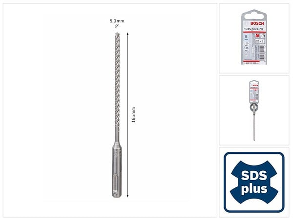BOSCH - Forets Bosch Professional Sds-plus-7x Pour Perforateur - Taille - Ø 5 Mm 100/165 Mm - large