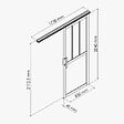 COULICOOL - Porte Coulissante avec Rail - Atelier Noire 83 cm - Avec poignée - vignette