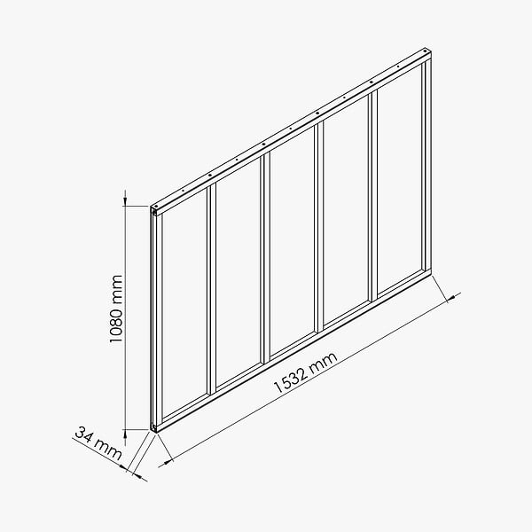 MON MARCHE DECO - Verrière 5 Carreaux - En Kit - Blanc - large