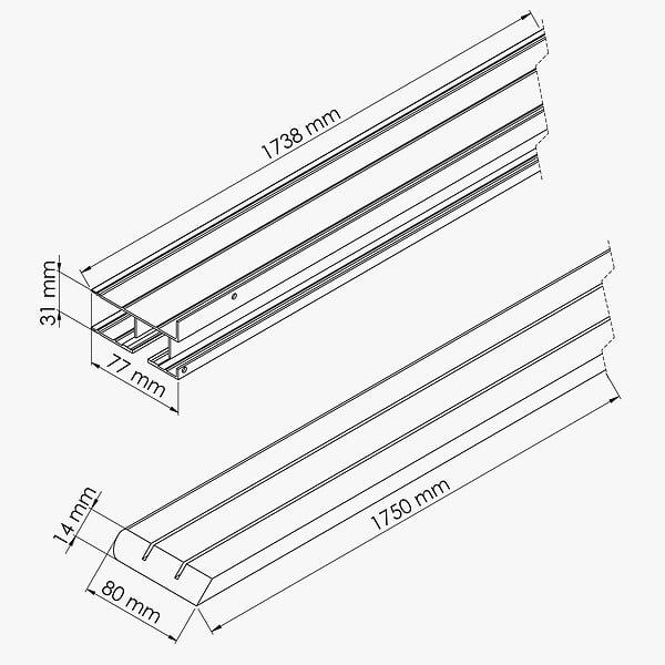 COULICOOL - Rail Coulissant Coulicool - Prépeint Blanc - 83 cm - large