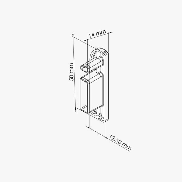 TECNOPROFILS - Paire d'Embouts Plinthe Passe-Câble PVC 50 mm - Blanc - large
