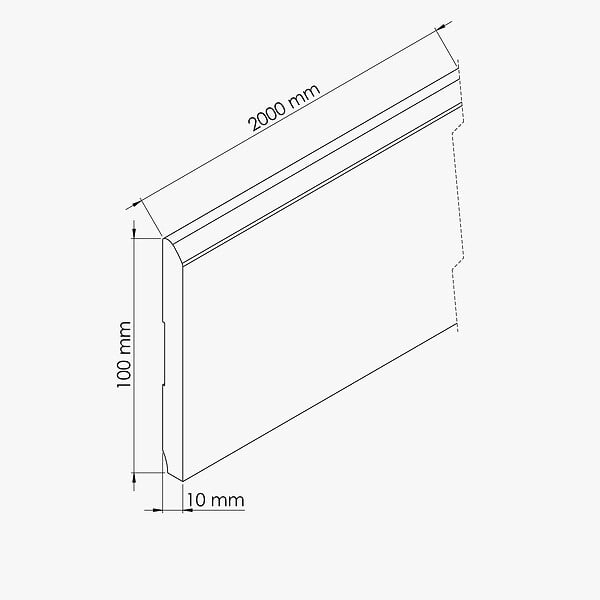 TECNOPROFILS - Plinthe MDF 2 m - Chêne Cérusé - Lot de 5 - 100 x 10 mm - large