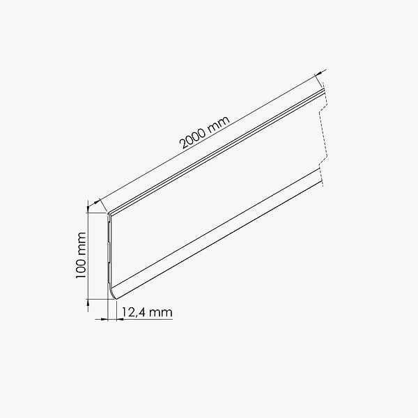 TECNOPROFILS - Plinthe à Lèvre PVC - Gris - 2 m, Lot de 5 - large