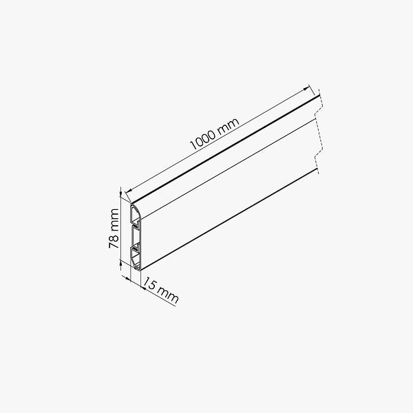 TECNOPROFILS - Plinthe Passe-Câble PVC 80 mm - Blanc - 1 m, À l'unité - large