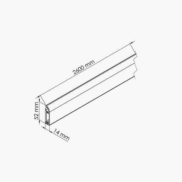 TECNOPROFILS - Plinthe Passe-Câble PVC 50 mm - Planche Vieillie - 2.60 m, Lot de 5 - large