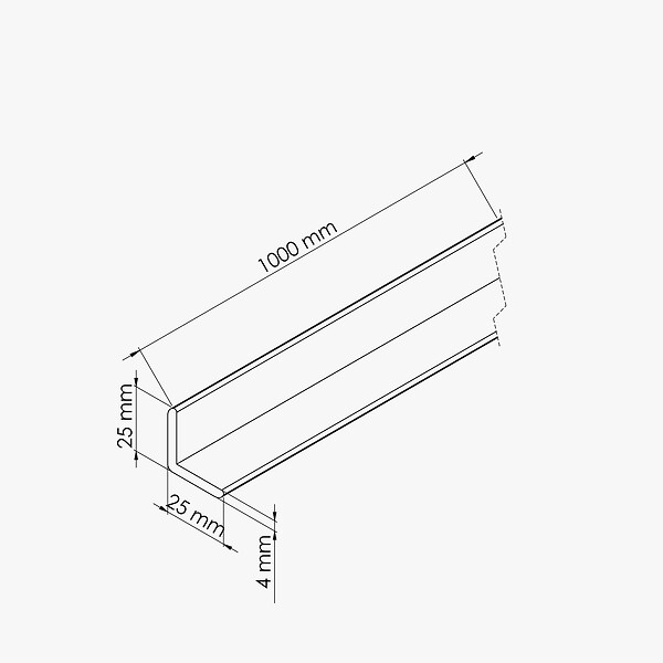 TECNOPROFILS - Baguette d'Angle PVC Cellulaire 25 mm - Longueur 1 m - Sable - large