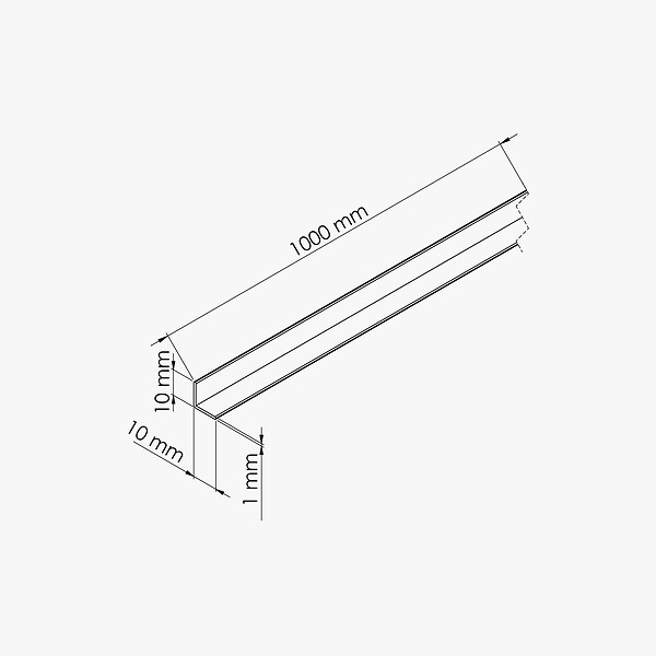 TECNOPROFILS - Cornière PVC - Longueur 1 m - Blanc - 1 x 1 cm - large
