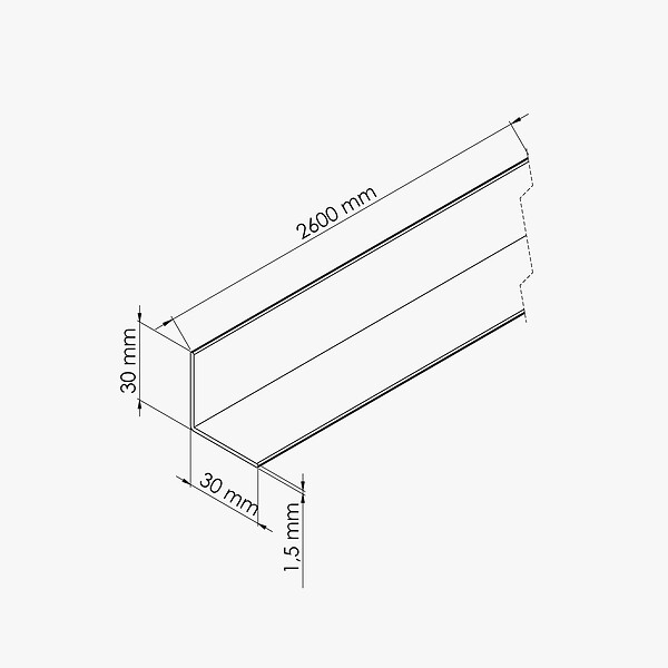 TECNOPROFILS - Cornière PVC - Longueur 2.60 m - Blanc - Lot de 5 - 3 x 3 cm - large