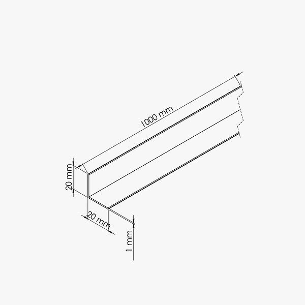 TECNOPROFILS - Cornière PVC - Longueur 1 m - Blanc - 2 x 2 cm - large