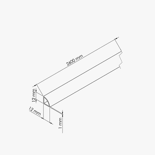 TECNOPROFILS - Quart de Rond PVC - Longueur 2.60 m - Blanc - Lot de 5 - large