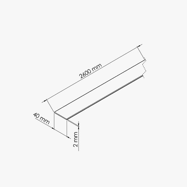 TECNOPROFILS - Profil Plat PVC 40 mm - Longueur 2.60 m - Lot de 5 - large