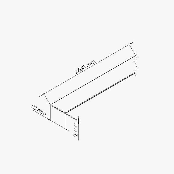 TECNOPROFILS - Profil Plat PVC 50 mm - Longueur 2.60 m - Lot de 5 - large