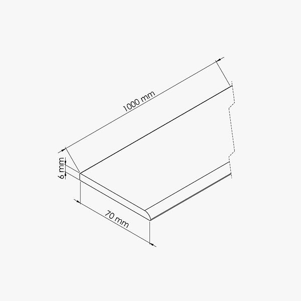 TECNOPROFILS - Champlat PVC Cellulaire 70 mm - Longueur 1 m - Anthracite - large