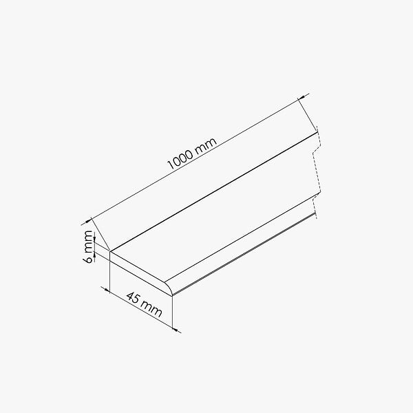 TECNOPROFILS - Champlat PVC Cellulaire 45 mm - Longueur 1 m - Gris - large