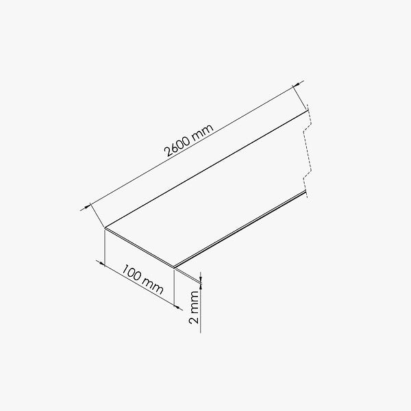 TECNOPROFILS - Profil Plat PVC 100 mm - Longueur 2.60 m - Lot de 5 - large
