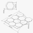 MON MARCHE DECO - Lot de 2 Panneaux Hexagonaux H. 76 cm L. 62 cm - Chêne Brun Feutre Noir - vignette