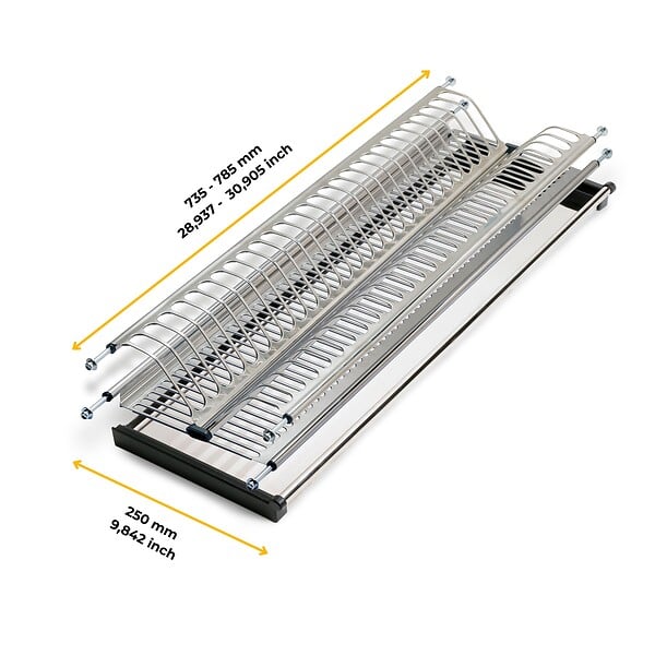 EMUCA - Égouttoir acier inoxydable Drynox, module 800mm, acier inoxydable - large