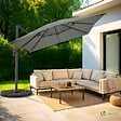 VOUNOT - Parasol deporte inclinable Premium carre avec housse protection 3x3m Gris - vignette