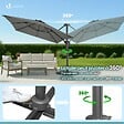 VOUNOT - Parasol deporte inclinable Premium carre avec housse protection 3x3m Gris - vignette