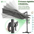 VOUNOT - Parasol deporte inclinable Premium carre avec housse protection 3x3m Gris - vignette
