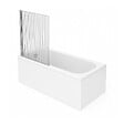 VILLEROY ET BOCH - Baignoire droite  Oberon quaryl 160 x 75 cm  + Pare bain gauche AURYS Raywall chromé - vignette