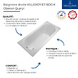 VILLEROY ET BOCH - Baignoire droite  Oberon quaryl 180 x 80 cm  + Pare bain droite AURYS Mist 1 chromé - vignette