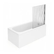 VILLEROY ET BOCH - Baignoire droite  Oberon quaryl 180 x 80 cm  + Pare bain droite AURYS Raywall chromé - vignette
