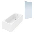 VILLEROY ET BOCH - Baignoire droite  Oberon quaryl 170 x 75 cm  + Pare bain droite AURYS Mist 1 chromé - vignette