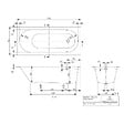 VILLEROY ET BOCH - Baignoire droite  Oberon quaryl 170 x 75 cm  + Pare bain droite AURYS Mist 1 chromé - vignette