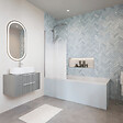 VILLEROY ET BOCH - Baignoire droite  Oberon quaryl 190 x 90 cm  + Pare bain gauche AURYS Mist 1 chromé - vignette