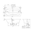 VILLEROY ET BOCH - Baignoire droite  Oberon quaryl 190 x 90 cm  + Pare bain gauche AURYS Mist 1 chromé - vignette