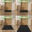 VOUNOT - Tapis de porte paillasson 60x90cm Noir - vignette
