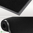 VOUNOT - Tapis de porte paillasson 60x90cm Noir - vignette