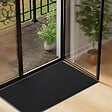 VOUNOT - Tapis de porte paillasson 90x150cm Noir - vignette