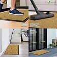 VOUNOT - Tapis de porte paillasson 90x120cm Beige - vignette
