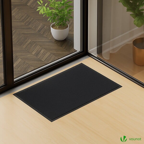 VOUNOT - Lot de 2 Tapis de porte paillasson 60x90cm Noir - large